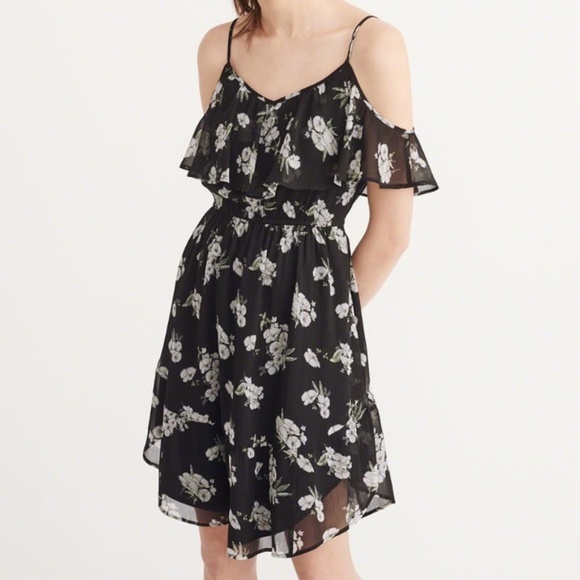 Abercrombie Cold Shoulder Floral Dress NWOT - Picture 1 of 7